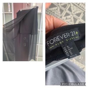 Plus Size Mini Skirt with Sheer Overlay